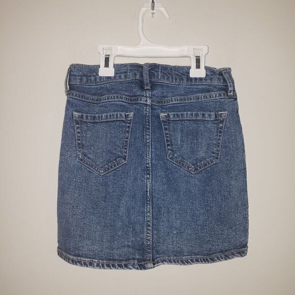 ABERCROMBIE KIDS SIZE 9/10 BUTTON DOWN FRONT JEAN SKIRT - Picture 3 of 4